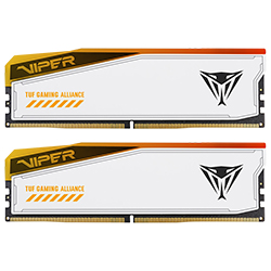 Memória RAM Patriot Viper Elite 5 TUF Gaming Alliance DDR5 32GB (2x16GB) 6600MHz RGB - Branco (PVER532G66C34KT)