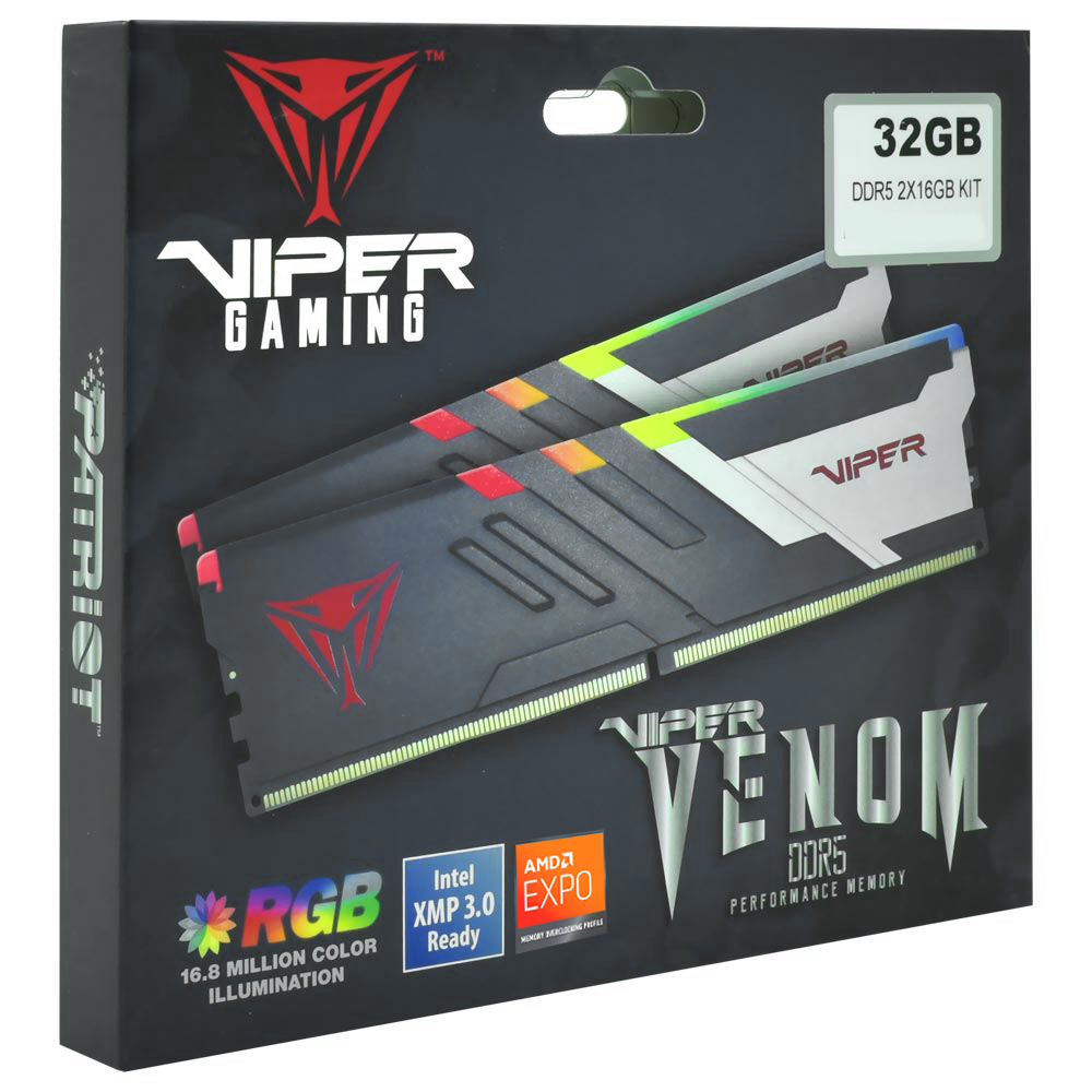 Memória RAM Patriot Viper Venom DDR5 32GB (2X16GB) 6000MHz RGB