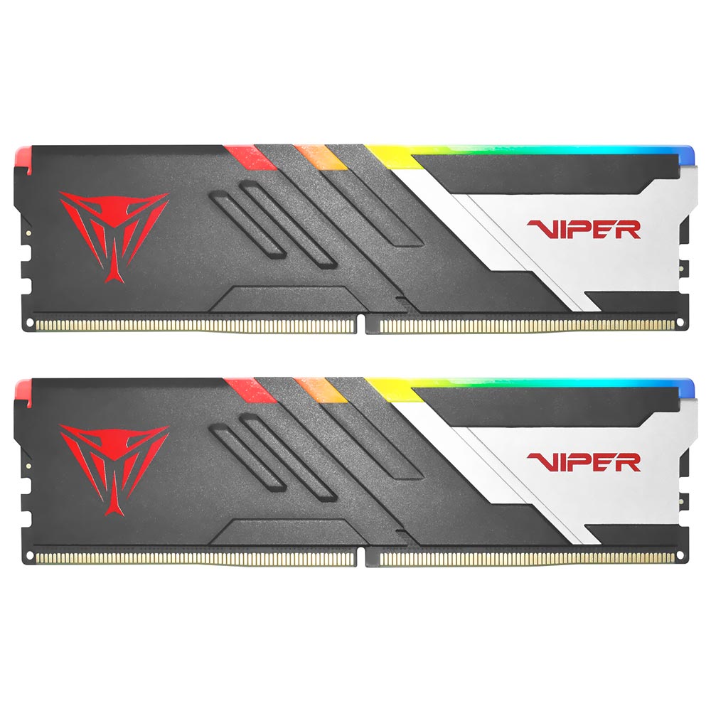 Memória RAM Patriot Viper Venom DDR5 32GB (2x16GB) 6400MHz RGB - Preto / Prata (PVVR532G640C32K)