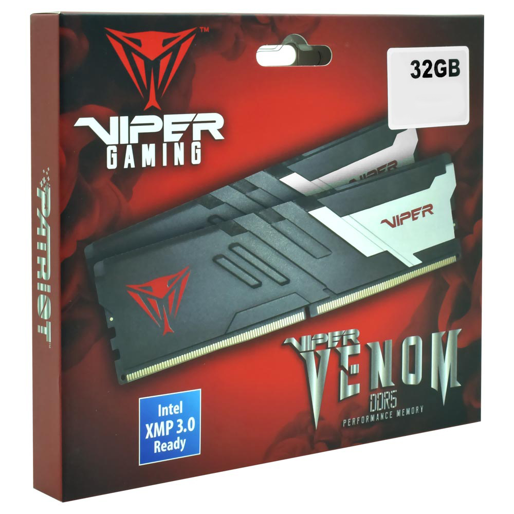 Memória RAM Patriot Viper Venom DDR5 32GB (2x16GB) 6600MHz - Preto / Prata (PVV532G660C34K)