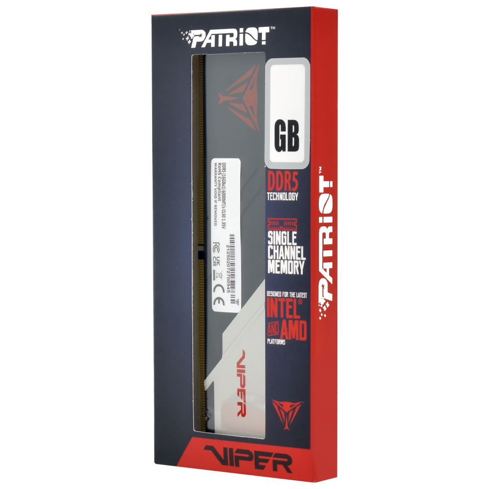Memória RAM Patriot Viper Venom DDR5 8GB 6000MHz - Preto (PVV58G600C36G)