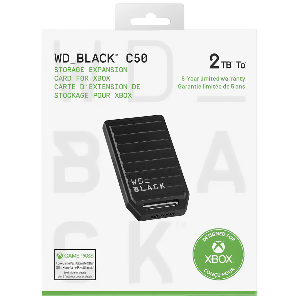 Cartão de Expansão de Armazenamento 2TB Western Black C50 para Xbox Series X/S - Preto (WDBMPH0020BNC-WCSN)