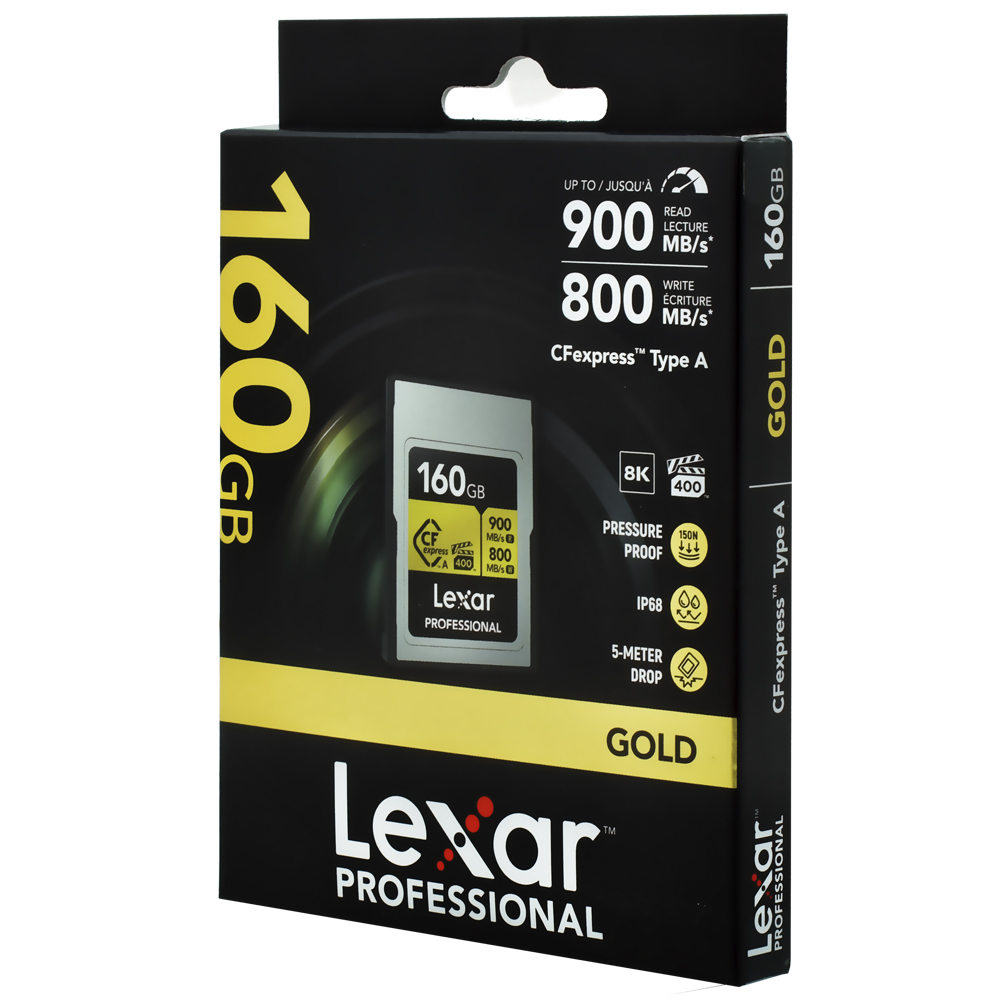 Cartão de Memória CF Express Lexar Professional Type A Gold Series 160GB - LCAGOLD160G-RNENG