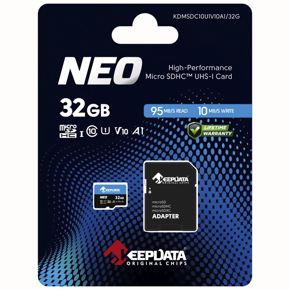 Cartão de Memória Micro SD Keepdata Neo C10 HC I U1 V10 A1 32GB - KDMSDC10U1V10A1/32G