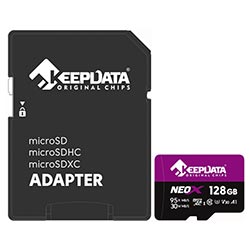 Cartão de Memória Micro SD Keepdata Neox C10 XC I U3 V30 A1 128GB - KDMSDC10U3V30A1/128G