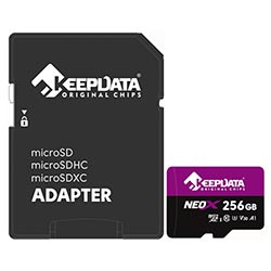 Cartão de Memória Micro SD Keepdata Neox C10 XC I U3 V30 A1 256GB - KDMSDC10U3V30A1/256G