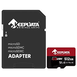 Cartão de Memória Micro SD Keepdata Rush C10 U3 V30 A2 256GB - KDMSDC10U3V30A2/256G