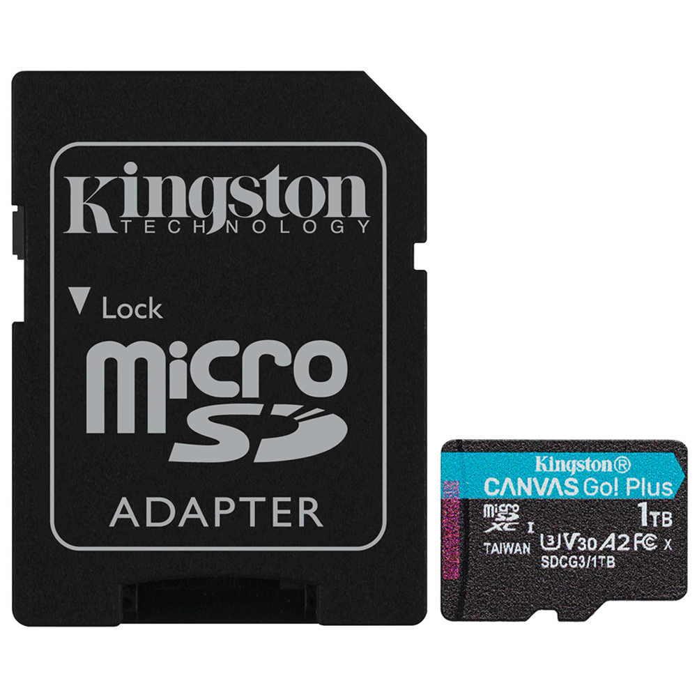 Cartão de Memória Micro SD Kingston Canvas Go Plus U3 C10 V30 A2 1TB - SDCG3/1TB