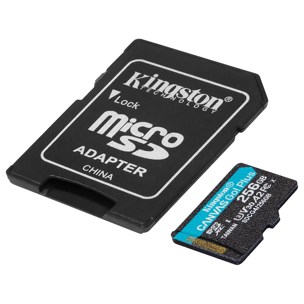 Cartão de Memória Micro SD Kingston Canvas Go Plus U3 C10 V30 A2 256GB - SDCG4/256GB