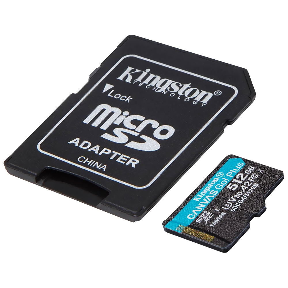 Cartão de Memória Micro SD Kingston Canvas Go Plus U3 C10 V30 A2 512GB - SDCG4/512GB