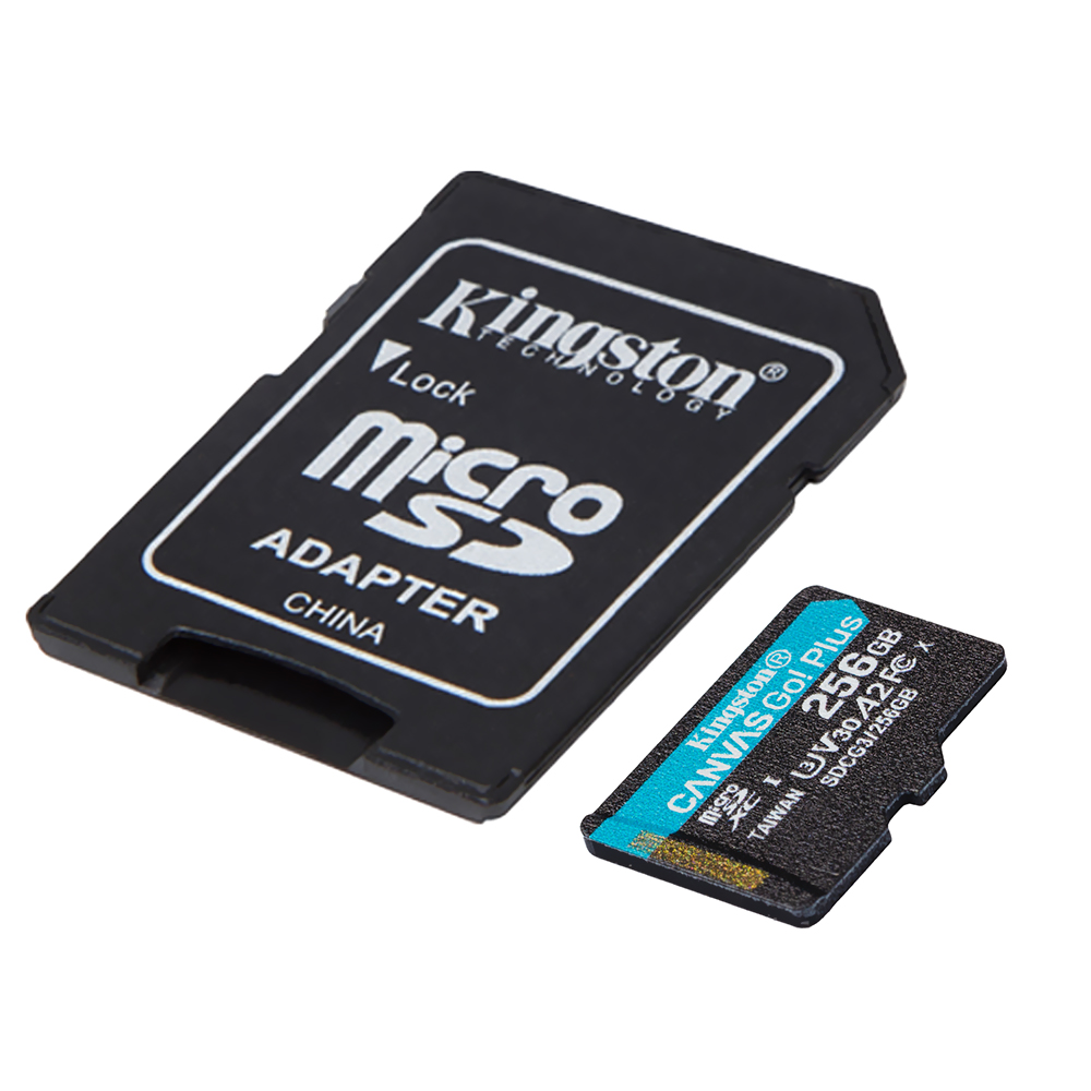 Cartão de Memória Micro SD Kingston Canvas GO Plus U3 V30 256GB