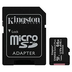 Cartão de Memória Micro SD Kingston Canvas Select Plus 64GB 