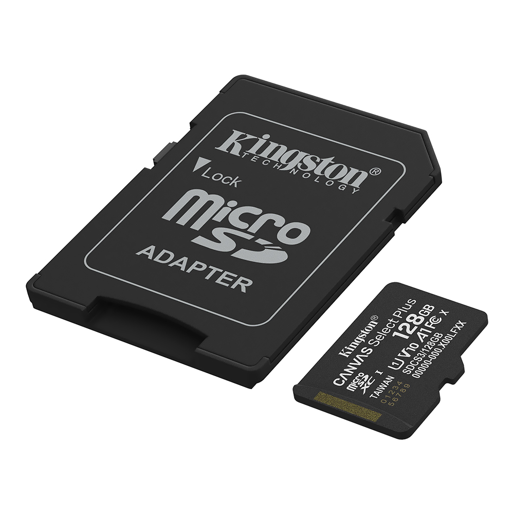Cartão de Memória Micro SD Kingston Canvas Select Plus C10 U1 V10 A1 128GB - SDCS3/128GB