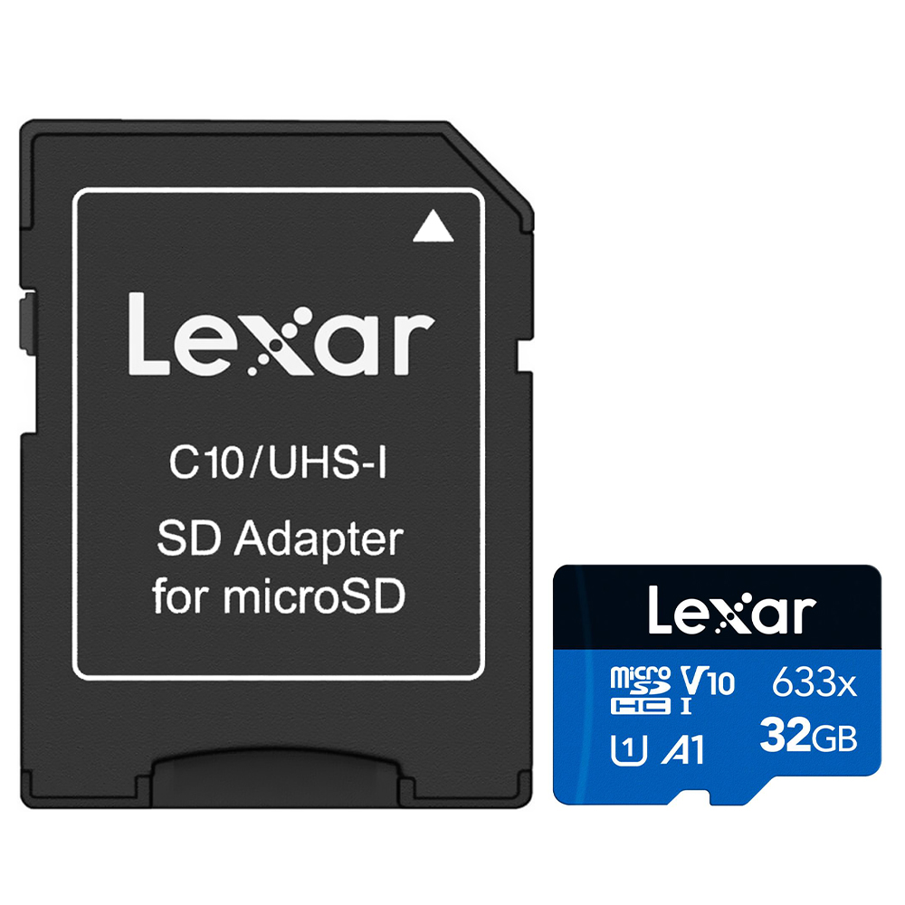 Cartão de Memória Micro SD Lexar 32GB A1 C10 V30 4K UHD - LSDMI32GBBNL633A