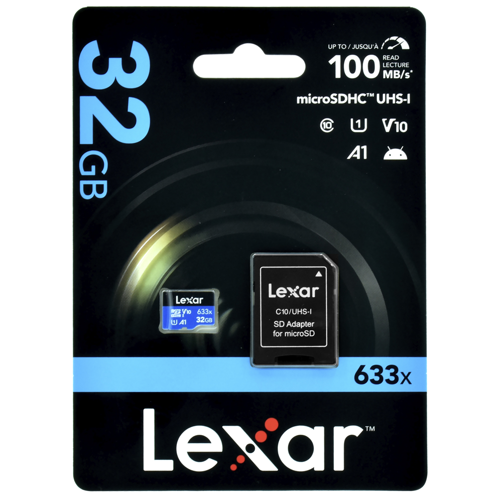 Cartão de Memória Micro SD Lexar 32GB A1 C10 V30 4K UHD - LSDMI32GBBNL633A