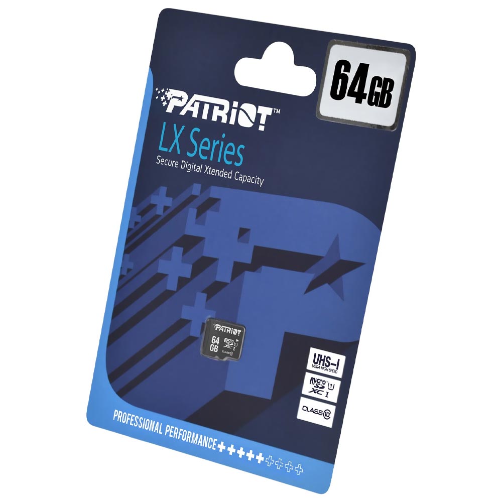 Cartão de Memória Micro SD Patriot 64GB LX Series Class 10 - PSF64GMDC10