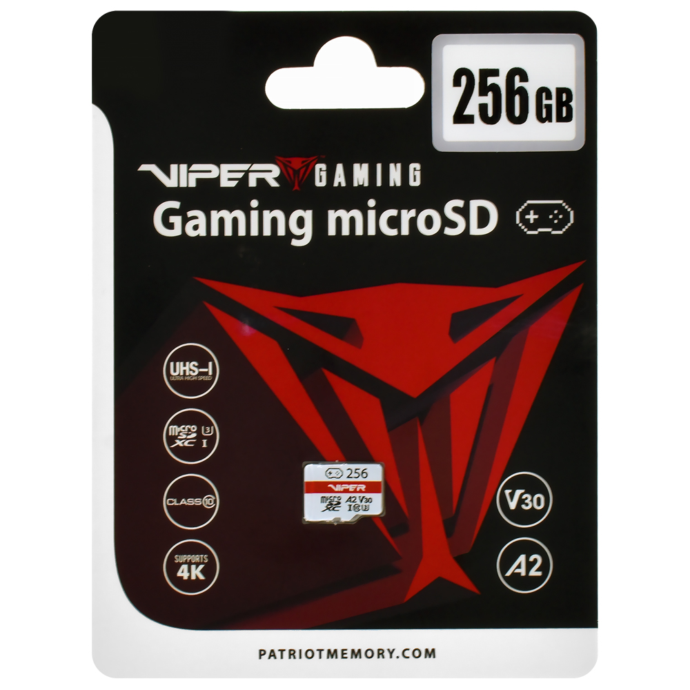 Cartão de Memória Micro SD Patriot Viper C10 U3 V30 4K 256GB - PV256GGM32MCX