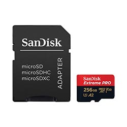 Cartão de Memória Micro SD SanDisk Extreme Pro U3 V30 256GB UHD 4K - SDSQXCD-256G-GN6MA