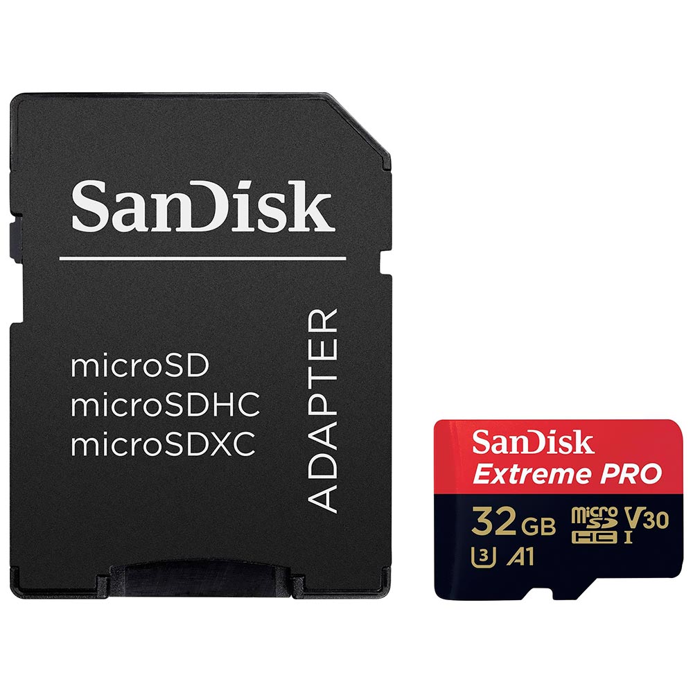 Cartão de Memória Micro SD SanDisk Extreme Pro V30 U3 32GB 4K - SDSQXCG-032G-GN6MA