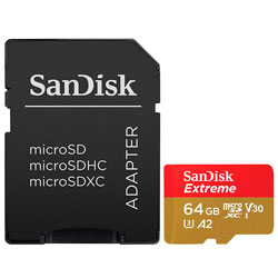 Cartão de Memória Micro SD SanDisk Extreme U3 64GB -  SDSQXAH-064G-GN6MA