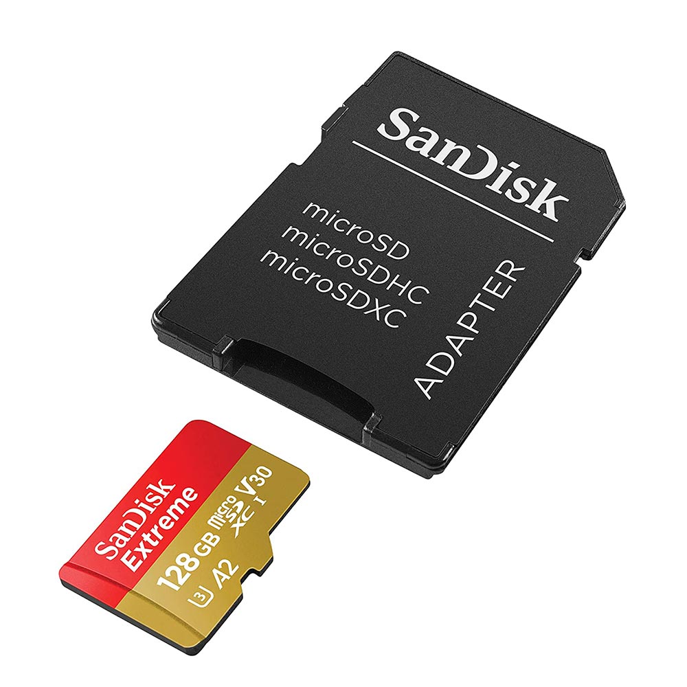 Cartão de Memória Micro SD SanDisk Extreme U3 V30 128GB 4K - SDSQXAA-128G-GN6AA