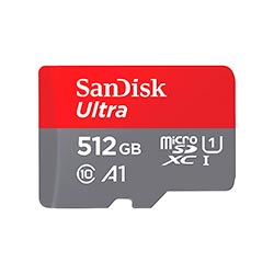 Cartão de Memória Micro SD Sandisk Ultra 512GB Classe 10 A1 U1
