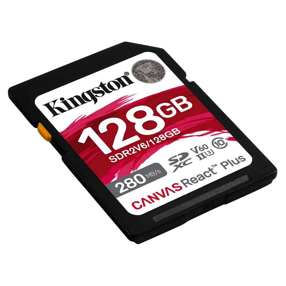 Cartão de Memória SD Kingston C10 U3 Canvas React Plus 128GB - SDR2V6/128GB