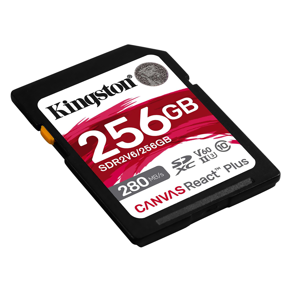Cartão de Memória SD Kingston C10 U3 Canvas React Plus 256GB - SDR2V6/256GB