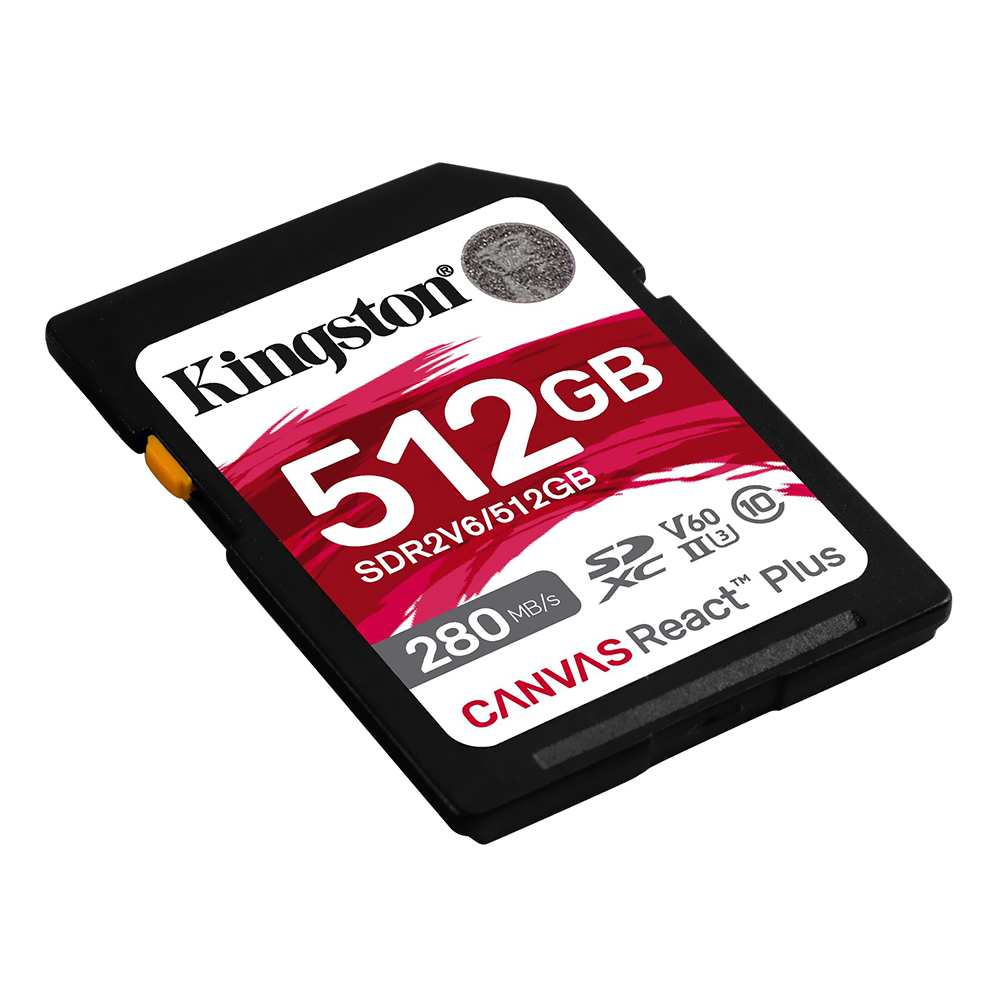 Cartão de Memória SD Kingston C10 U3 Canvas React Plus 512GB - SDR2V6/512GB