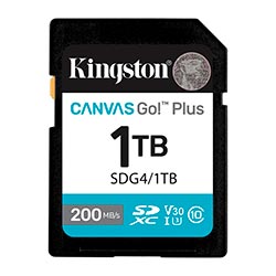 Cartão de Memória SD Kingston Canvas Go Plus C10 U3 V30 A2 1TB - SDG4/1TB