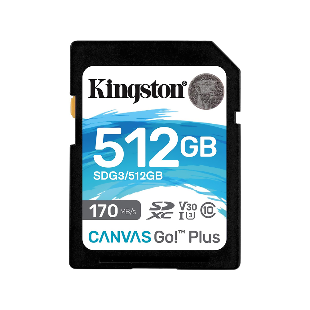 Cartão de Memória SD Kingston Canvas GO Plus U3 V30 512GB