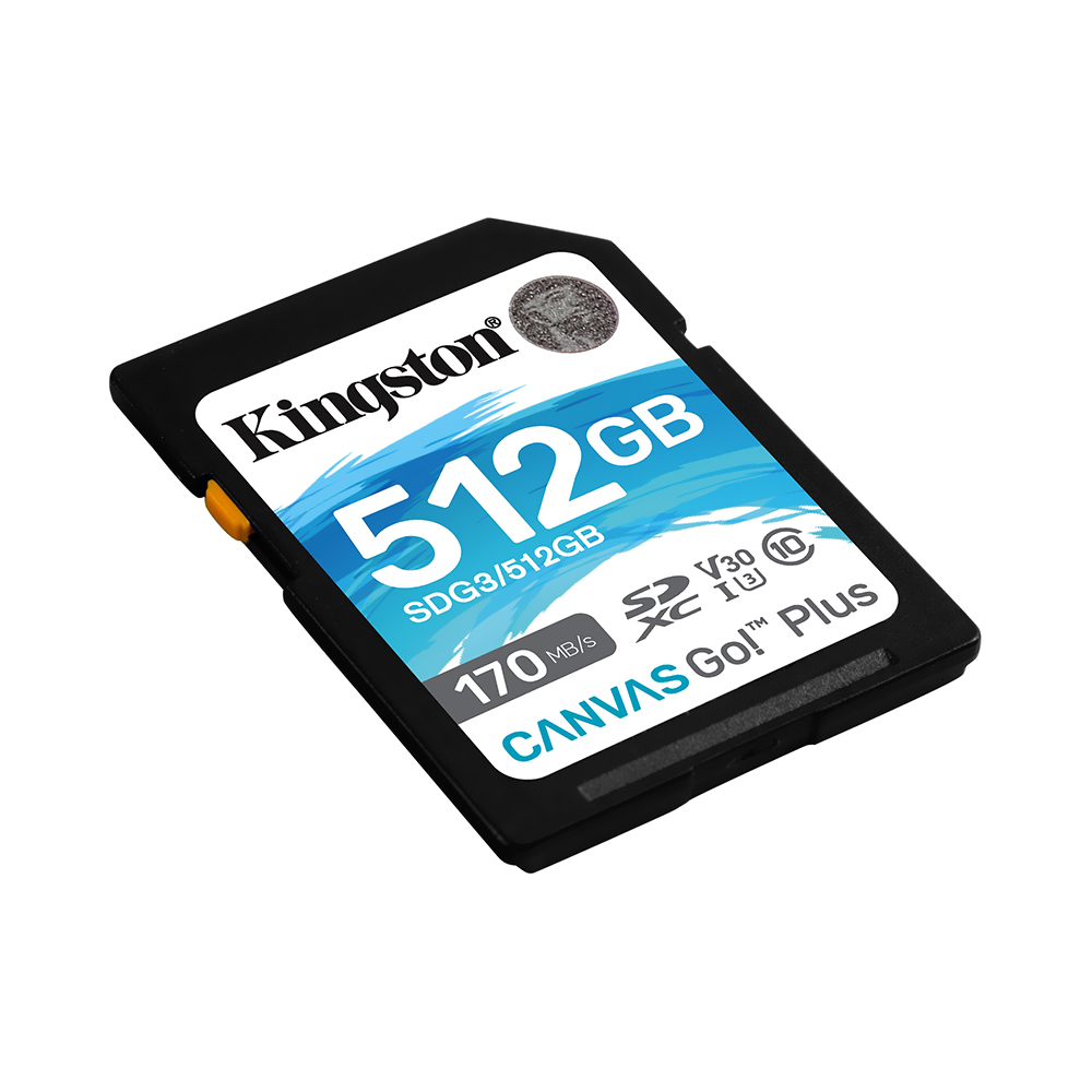 Cartão de Memória SD Kingston Canvas GO Plus U3 V30 512GB