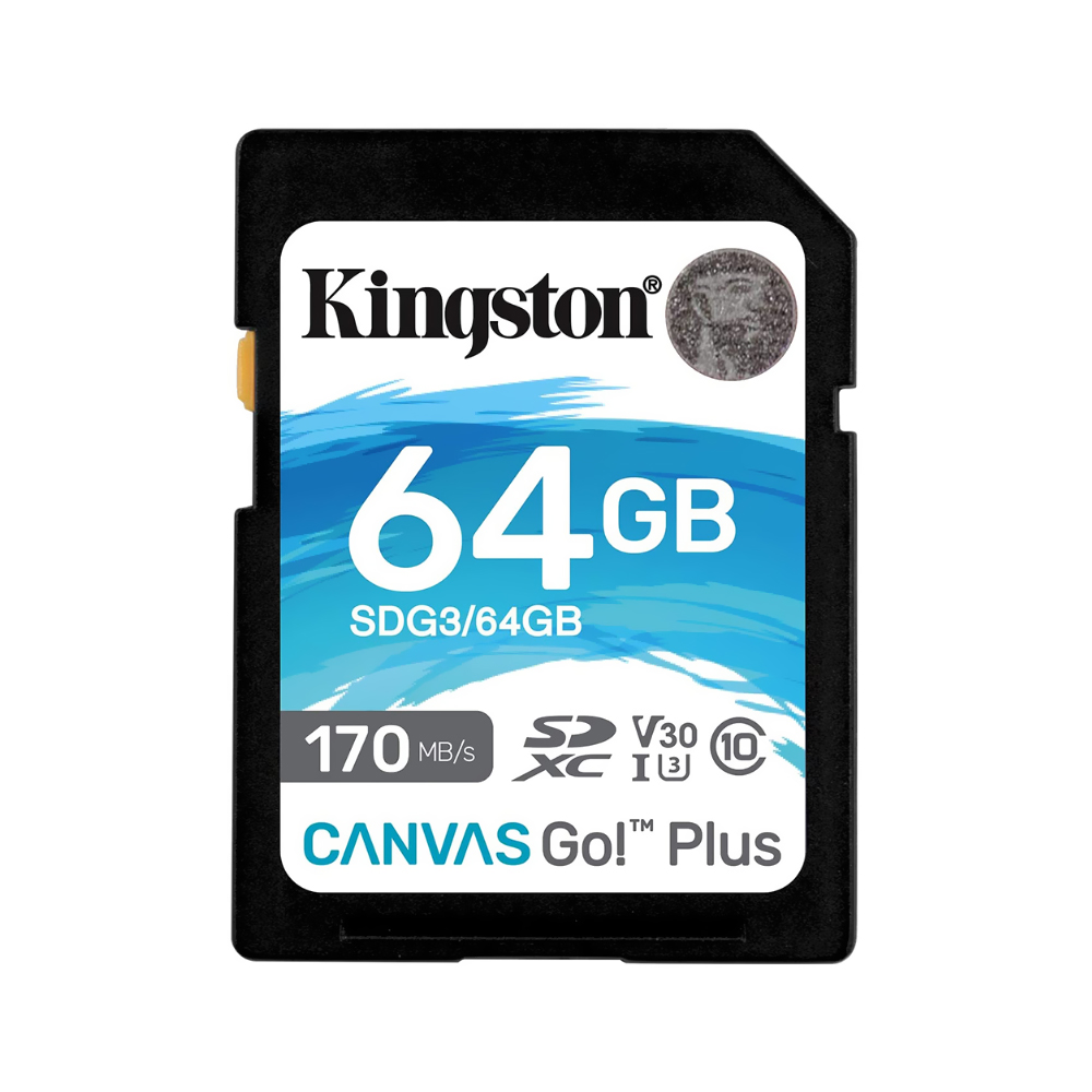 Cartão de Memória SD Kingston Canvas GO Plus U3 V30 64GB
