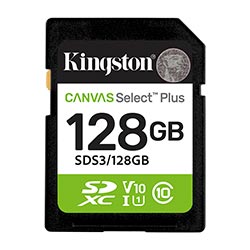 Cartão de Memória SD Kingston Canvas Select Plus C10 128GB - SDS3/128GB