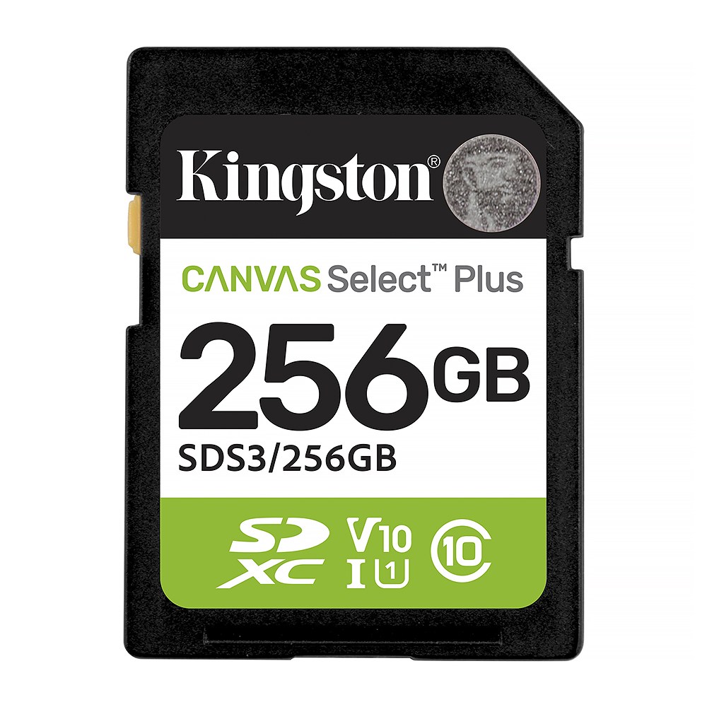 Cartão de Memória SD Kingston Canvas Select Plus C10 256GB - SDS3/256GB