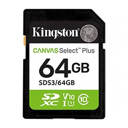 Cartão de Memória SD Kingston Canvas Select Plus C10 64GB - SDS3/64GB