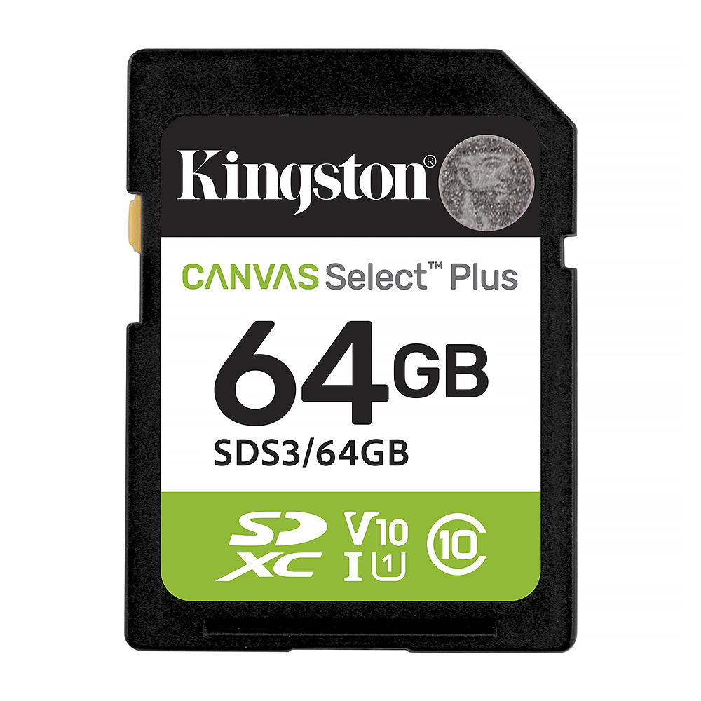 Cartão de Memória SD Kingston Canvas Select Plus C10 64GB - SDS3/64GB
