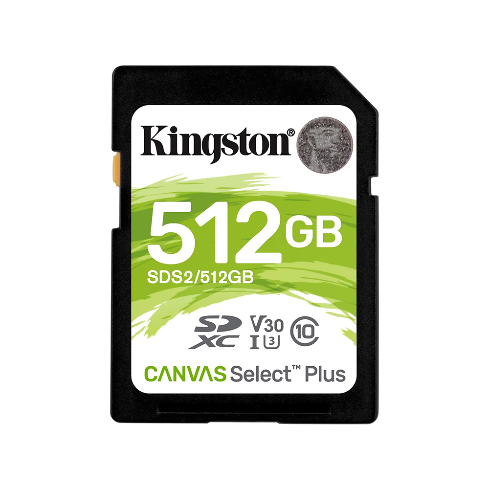 Cartão de Memória SD Kingston Canvas Select Plus C10 U3 512GB