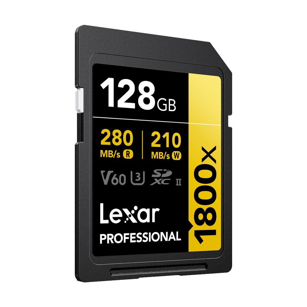 Cartão de Memória SD Lexar Professional Gold Series 1800X C10 U3 V60 4K FHD 128GB - LSD1800128G-BNNNU