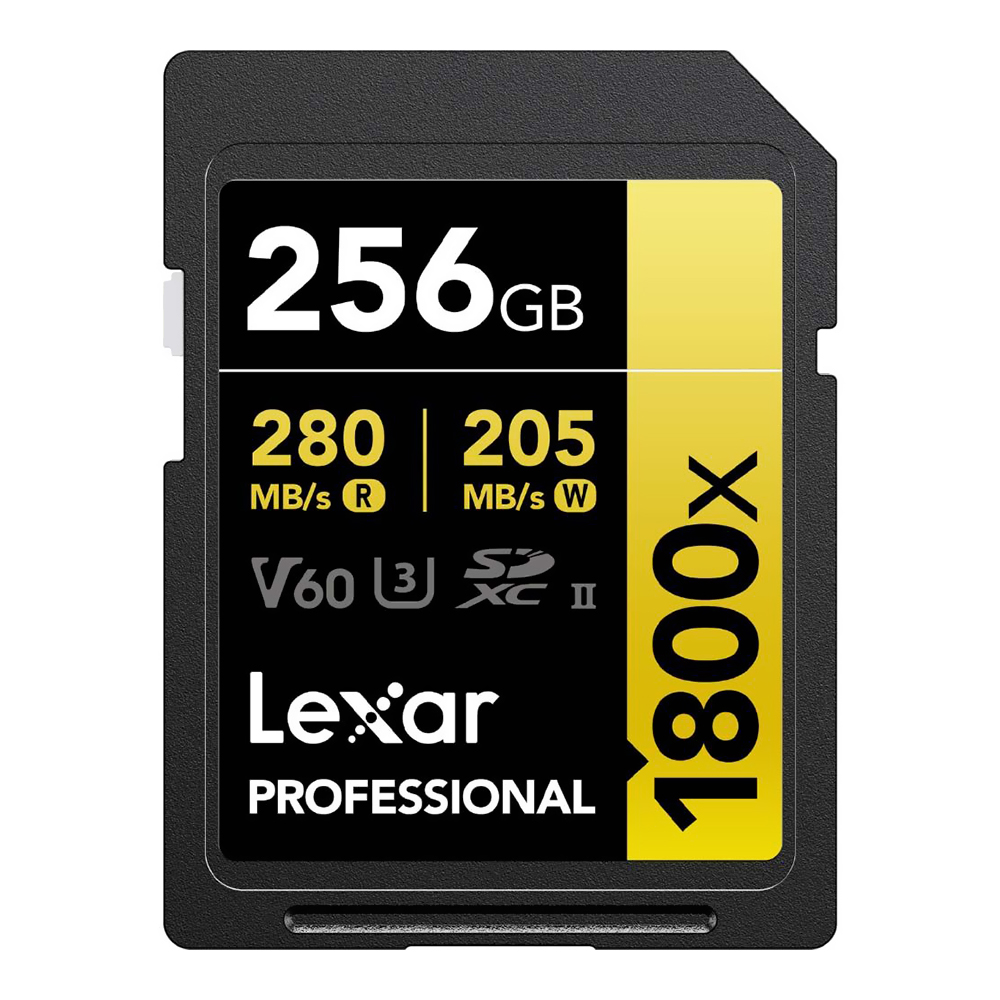 Cartão de Memória SD Lexar Professional Gold Series 1800X C10 U3 V60 4K Full HD 256GB - LSD1800256G