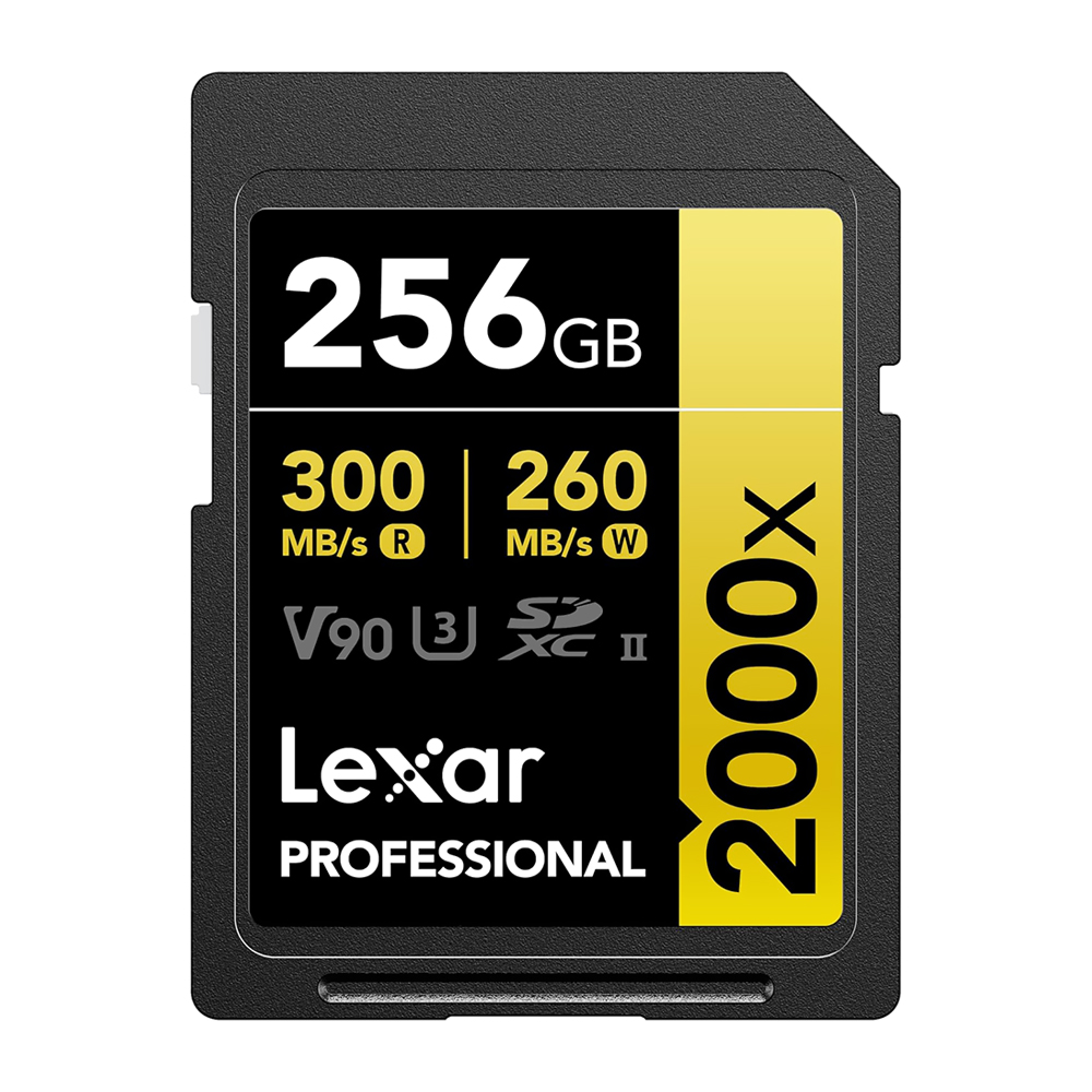 Cartão de Memória SD Lexar Professional Gold Series 2000X C10 U3 V90 8K 256GB -  LSD2000256G-BNNNG