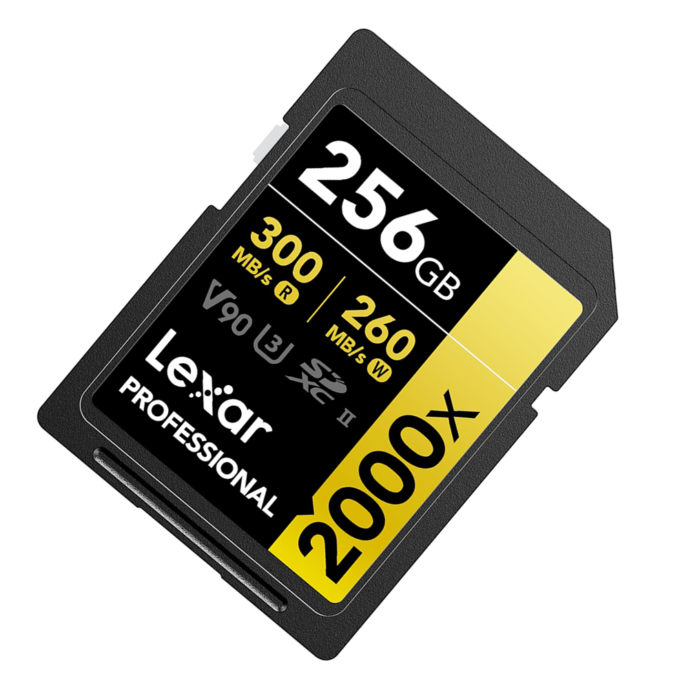 Cartão de Memória SD Lexar Professional Gold Series 2000X C10 U3 V90 8K 256GB -  LSD2000256G-BNNNG