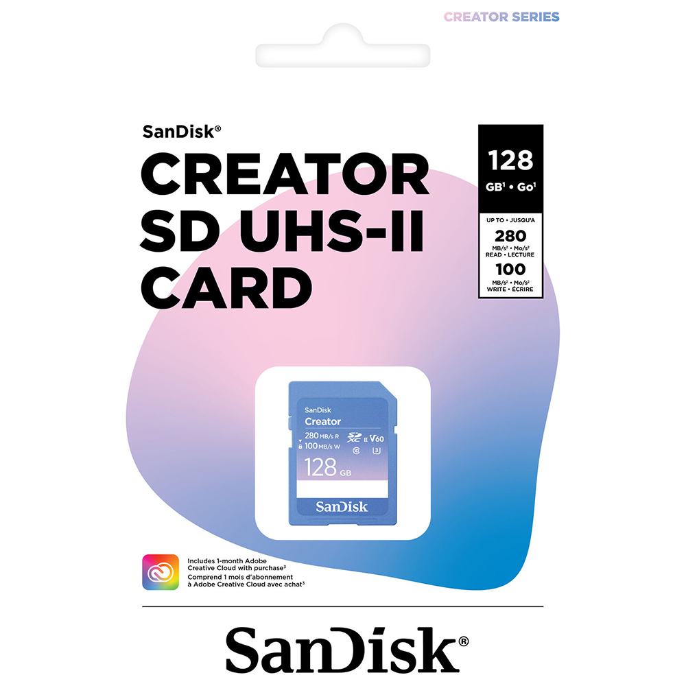 Cartão de Memória SD SanDisk Creator V60 U3 6K UHD 128GB - SDSDXEP-128G-GNCIS