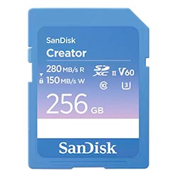 Cartão de Memória SD SanDisk Creator V60 U3 6K UHD 256GB - SDSDXEP-256G-GNCIS