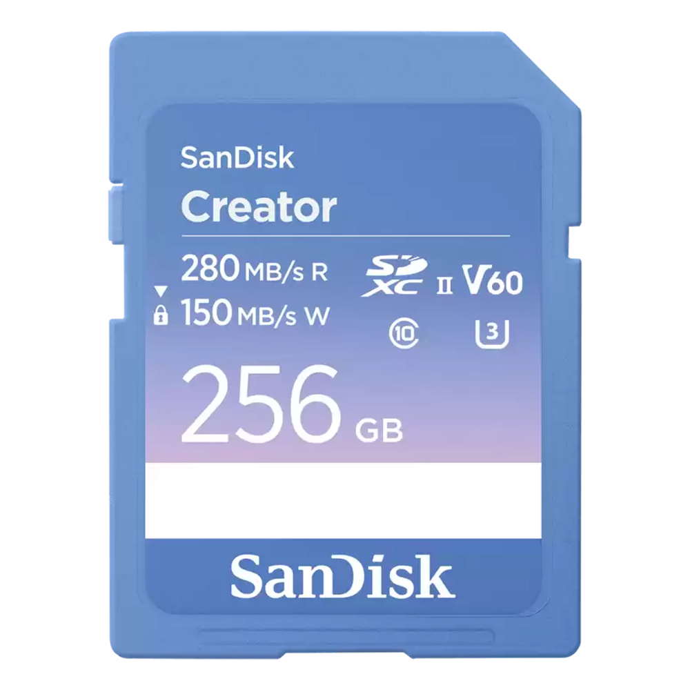 Cartão de Memória SD SanDisk Creator V60 U3 6K UHD 256GB - SDSDXEP-256G-GNCIS