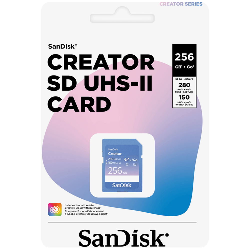 Cartão de Memória SD SanDisk Creator V60 U3 6K UHD 256GB - SDSDXEP-256G-GNCIS