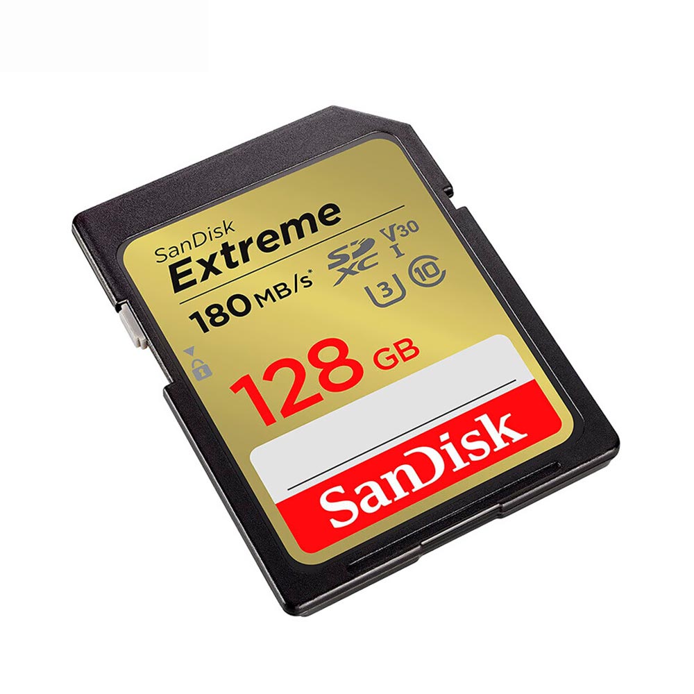 Cartão de Memória SD Sandisk Extreme Class 10 U3 128GB UHD 4K - SDSDXVA-128G-GNCIN
