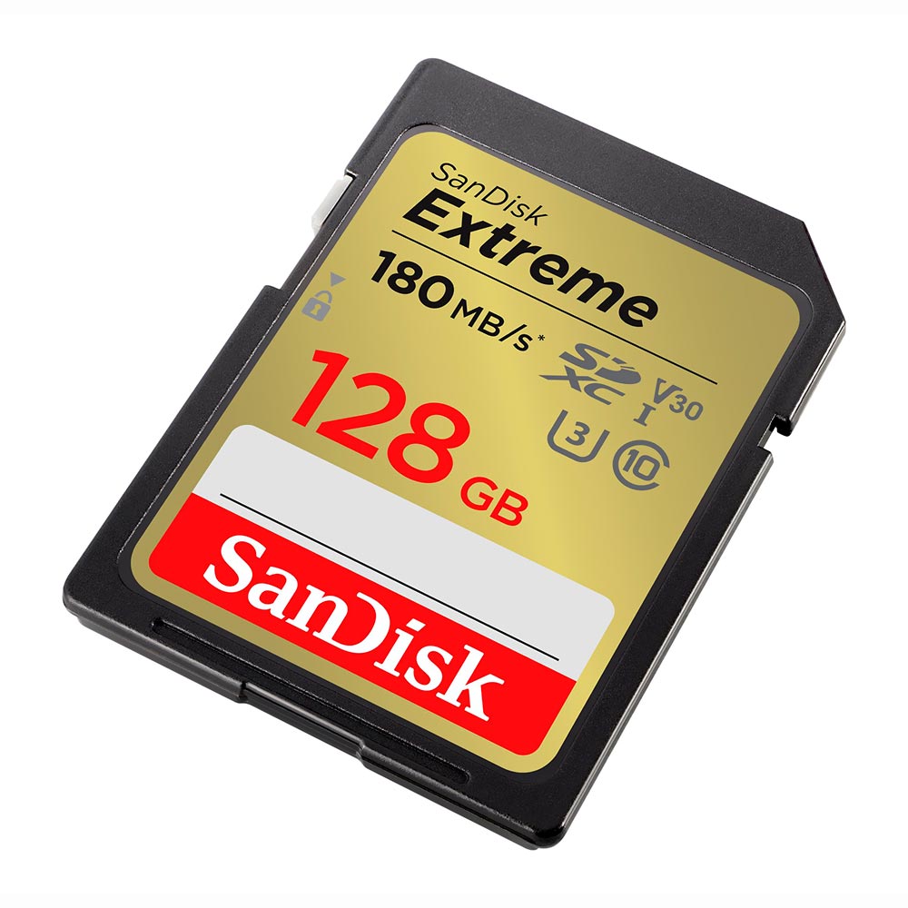Cartão de Memória SD Sandisk Extreme Class 10 U3 128GB UHD 4K - SDSDXVA-128G-GNCIN