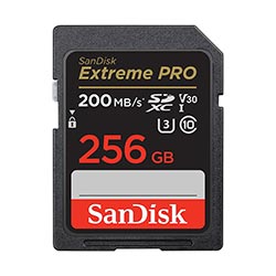 Cartão de Memória SD SanDisk Extreme Pro V30 U3 256GB 4K
