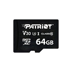 MEM CARD MICRO SD   64GB PATRIOT LX SERIES C 10 U3 V30 4K PSF64GVX31MCX